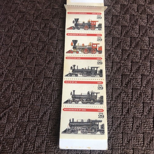 Vintage USPS 1993 American Steam Locomotives Stamps - Partial Book of 12 Stamps - Picture 14 of 14