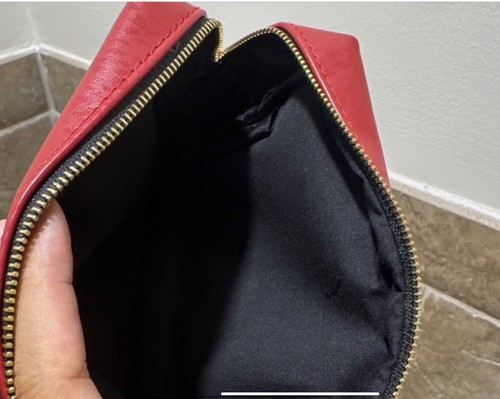 NWT Yves Saint Laurent YSL Beauty Cosmetic Bag Travel Pouch Leather SMALL - Picture 4 of 4