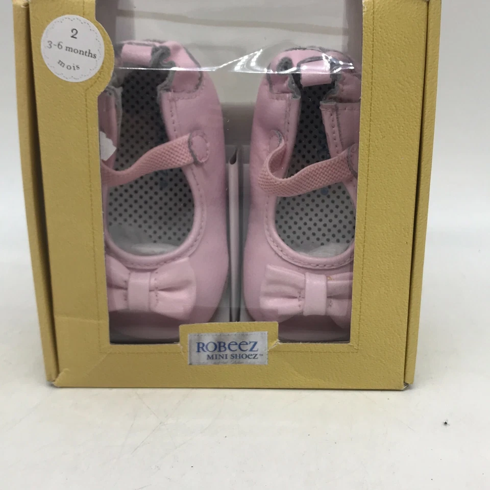 Mini Zapatos Informales Robeez Penny Bebé Niñas Cuero Rosa Mary Jane Talla 3-6 Meses Foto 4 de 4