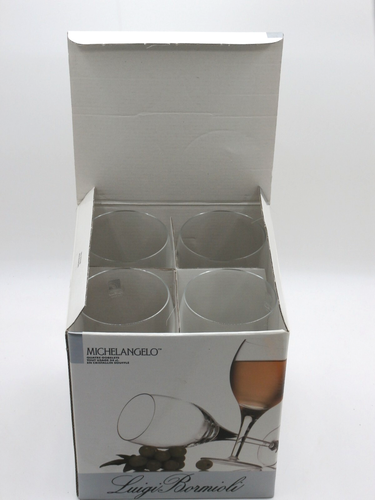 Vtg. NOB 1992 Luigi Bormioli Wine Glass Goblets All-Purpose Blown Crystal Set/4 - Picture 2 of 17
