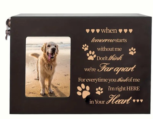 Pet Memorial Urn & Memory Box, Wooden Box for Small Pets, Photo Frame- Tomorrow - Picture 19 of 28