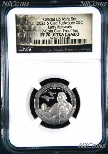 2021 S NGC Tuskegee Airmen CLAD LAST QUARTER from US Mint Proof Set PF70 ER