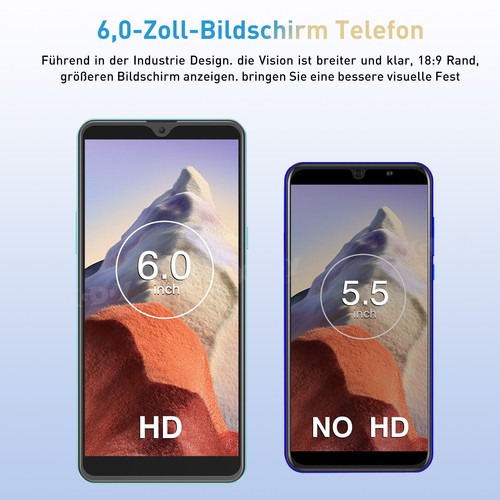 2025 Android 6" Handy Ohne Vertrage Smartphone 4G 2SIM Quad Core 2GB+16GB GPS DE - Bild 4 von 15