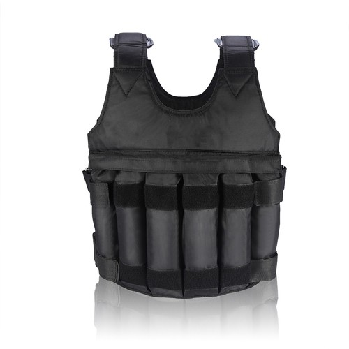 Adjustable 50KG Weight Vest w/ 12 Pouches for Fitness & Strength Training - Picture 2 of 19