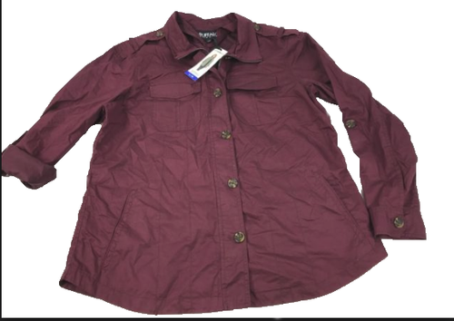 Buffalo David Bitton Women's Lightweight Military Jacket-Maroon - Picture 6 of 6