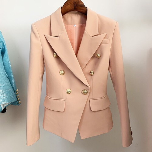 Women Business Dress Blazers Slim Fit Lapels Double Breasted Long Sleeve Coats - Bild 37 von 46