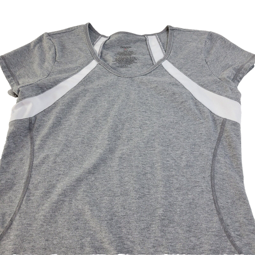 Camisa pulóver Danskin Now para mujer talla mediana gris manga corta cuello redondo - Imagen 3 de 6