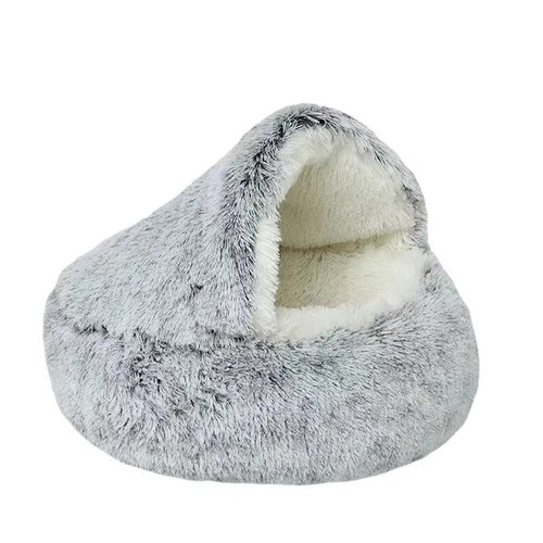 Cat Litter Pet Soft Plush Bed Semi-enclosed Cat Nest Shell Cat Bed Puppy Bed New - Picture 8 of 21