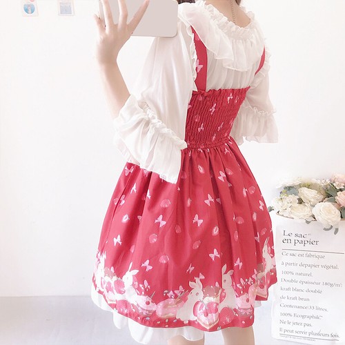 Lady Chiffon Lolita Shirt Inner Strapless Off Shoulder Blouse Ruffle Top Loose - Picture 6 of 11