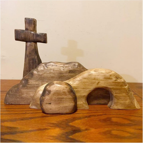 the Empty Tomb Easter Scene and Cross Decoration, Jesus Tomb Easter Tray Bund... - Picture 4 of 12