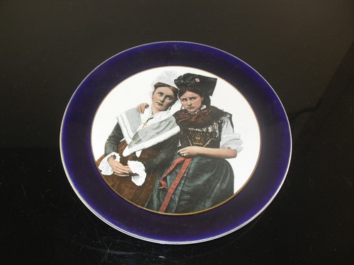 ANCIENNE ASSIETTE FAÏENCE BARBOTINE PHOTOGLOB SARREGUEMIN ALSACE LORRAINE SIGNE - Imagen 9 de 12