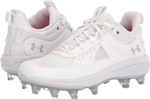 Botines de softbol moldeados UNDER ARMOUR UA Glyde MT TPU blancos EE. UU. 11 NUEVOS $80 - Imagen 7 de 7