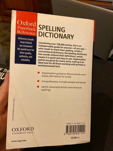 The Oxford Spelling Dictionary (Paperback Reference) By Maurice Waite - Picture 2 of 2