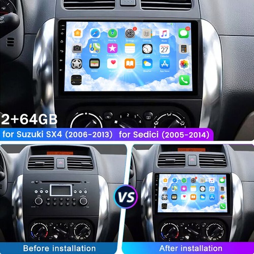 64GB Android 13 Car Stereo Radio Navi Wifi GPS CarPlay For Suzuki SX4 2006-2012 - Picture 2 of 6