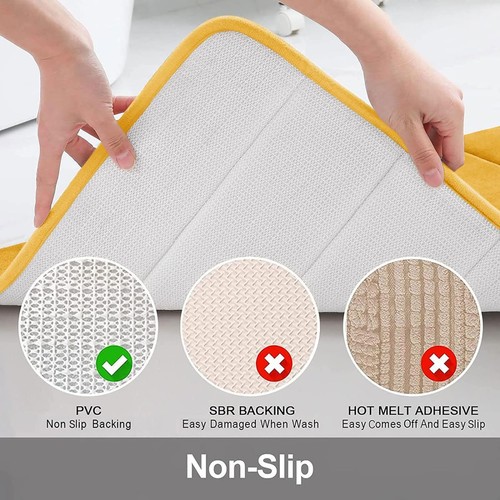 Memory Foam Bath Mat Rug 24" x 16" Ultra Soft and Non-Slip Bathroom Rugs Wate... - Picture 3 of 9