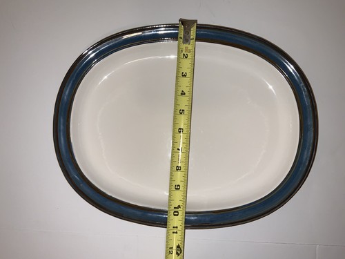 Dansk Sirocco Matching Serving Bowl and Plate Blue with White Face - Picture 10 of 11