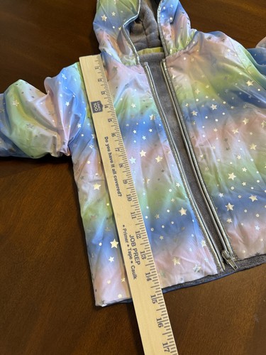 Penelope Mack NEW Little Girl's 4T MULTICOLOR PASTEL Hooded Jacket PUFFER 1053 - Picture 10 of 12
