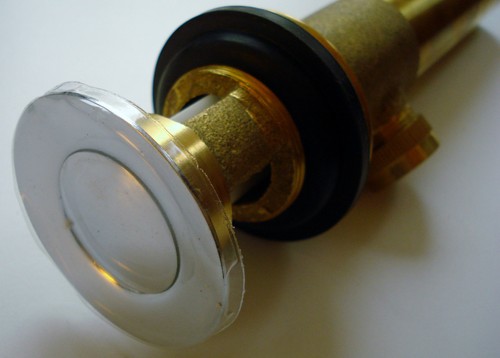 Bathroom Sink Overflow Pop Up Drain Assembly Silver Color Brass Assembly - Picture 3 of 5