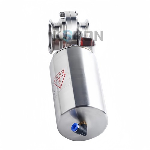 3-1/2'' Sanitary Pneumatic Butterfly Valve SS304L Clamp OD 106mm Single Acting - Picture 5 of 7