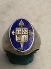Rare Antique Silver Enamel Signet Ring