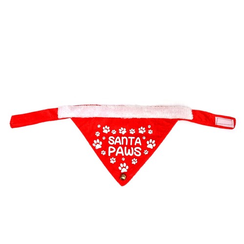 Red Christmas Dog Bandana Cute Collar Xmas Outfit Santa Costume (Choose) - Picture 3 of 6