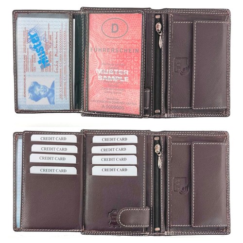 Geldbörse RFID Rindsleder Wallet Echt Leder Portemonnaie Portmonee Geldbeutel - Bild 22 von 23