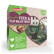 Rosewood Chicken & Poultry Toy Recycled Feed & Play Roller Tower Reduces Boredom