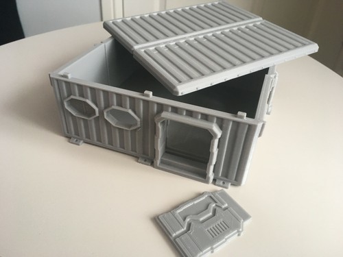 Warhammer Krieg Spiel Container Hab Gebäude Bunker D+D Landschaft 28 mm 3D gedruckt - Bild 31 von 32