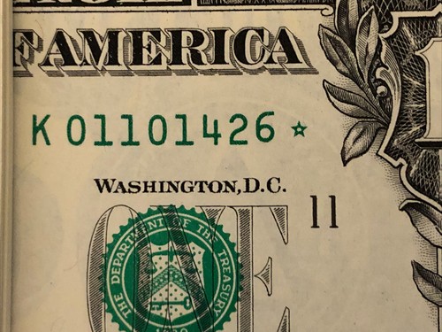 MULTIPLE ERRORS 2017 ONE (1) ✯ STAR NOTE $1 Dollar Bill CU/UNC from "K" BEP PACK - Picture 4 of 11