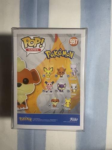 Growlithe 597 - FLOCKED 2020 Fall Convention Pokémon Funko Pop+ Pop Protector - Picture 2 of 2