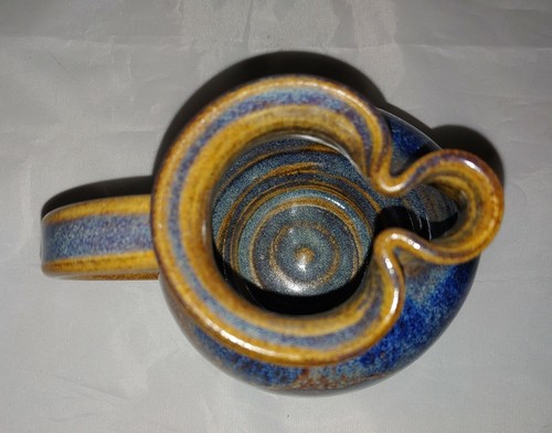 Vtg Studio Pottery Pinched Creamer Pitcher Handle Glazed Kitchen Clay Folk Art - Picture 6 of 8