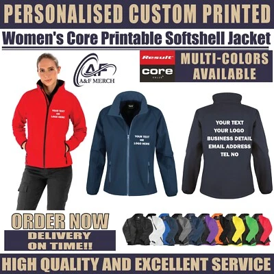 Personalisiert Bedruckt Damen Core Bedruckbar Softshell Jacke Zip Weste R231F - Bild 1 von 4