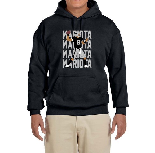 Las Vegas Raiders Marcus Mariota Text Pic Hooded sweatshirt - Afbeelding 1 van 3