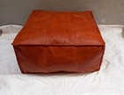Square 30'' Brown Footrest Aamazing Moroccan Leather Ottoman Genuine Pouffe