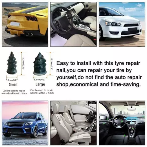 Tire Repair Screw in Rubber Plug Nail Car Tyre Puncture Repair Kit Off-Road Tire - Picture 11 of 12