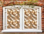 3D Gold Brown Plaid A429 Window Film Print Sticker Cling Stained Glass UV Sinsin