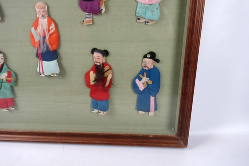 Rare Vintage Chinese Framed Painted Silk Embroidery of Nine Immortals Vintage - Picture 6 of 8