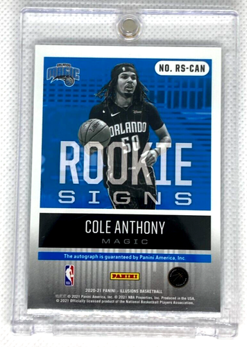 Cole Anthony Auto Panini Illusions Rookie Signs RS-CAN NM - Picture 2 of 2
