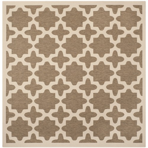 SAFAVIEH Indoor Outdoor CY6913-242 Courtyard Brown / Bone Rug - Picture 11 of 25