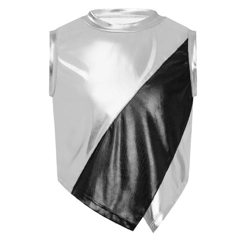 Kids Girls Set Stage Suit Tops Outfit Dancewear Color Block Bottoms Sleeveless - Picture 54 of 61