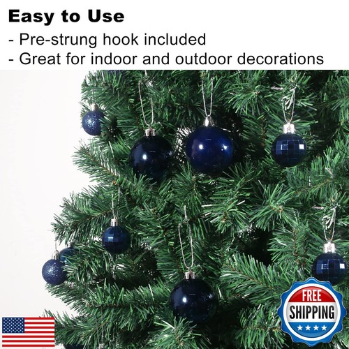 Navy Blue 2.5" Christmas Balls Christmas Tree Decoration Ornaments Shatterpro - Bild 5 von 5