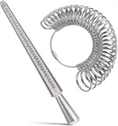 Metal Finger Gauge Mandrel Finger Sizing Ring Sizer Set Band 1-15 Measuring Size
