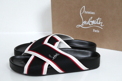 sz 6 / 36.5 Christian Louboutin Black Hot Cross Bizz ribbon
