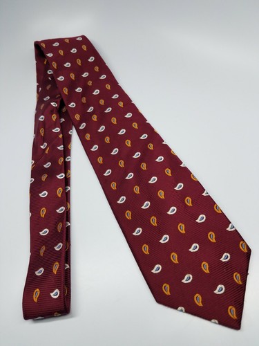 Jos A Bank Executive Silk Tie Red Beige Paisley Men Necktie 59.5 x 3.5 - Picture 2 of 4