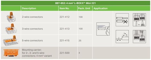 Wago 4mm Compact Splicing Connector Set 221 Series L-BOXX Mini | 887-952 - Picture 3 of 3