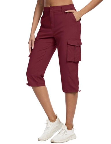 Pantalones capri cargo para mujer 6 bolsillos senderismo ligeros informales trabajo verano pantalones cortos - Imagen 58 de 64
