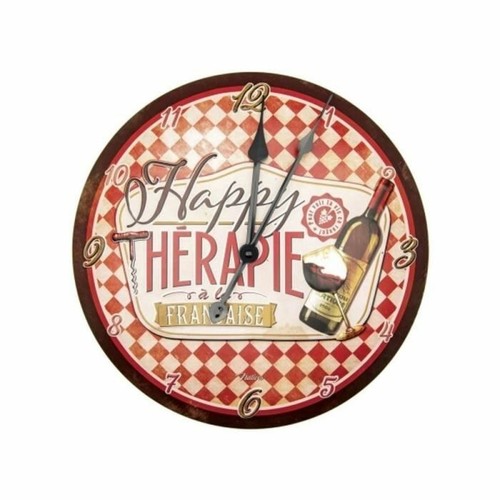  Pendule Horloge Murale Vintage Happy Thérapie à la Française Vin Natives 33 cm  - Picture 1 of 3
