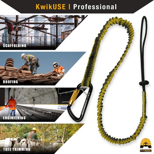 KwikSafety KRAKEN Tool Lanyard ANSI Tested OSHA Compliant Bungee w/ Carabiner - Picture 6 of 7