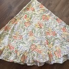 Vintage Round Lilies Cotton Fabric Tablecloth 68 dia.