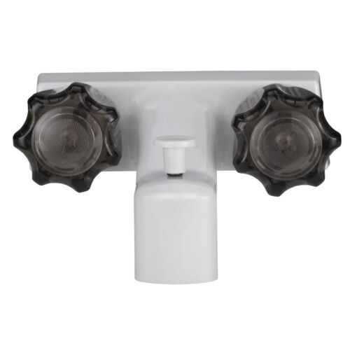 4" Tub And Shower Diverter Faucet White/Smoke With Shower Head & Hose For RVs - Picture 3 of 3